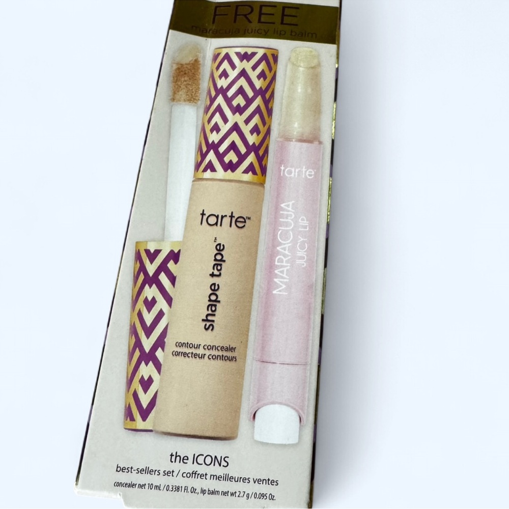 Tarte Shape Tape Concealer 22N & Maracuja Juicy Lip - gloss clear gold sparkle